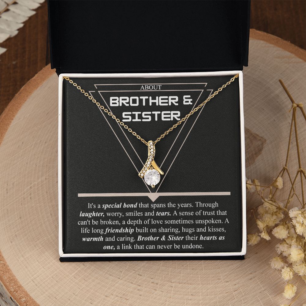 Brother & Sister Gift Necklace Cuban Link Chain Necklace Gift From Sister to Bro Alluring Beauty Necklace