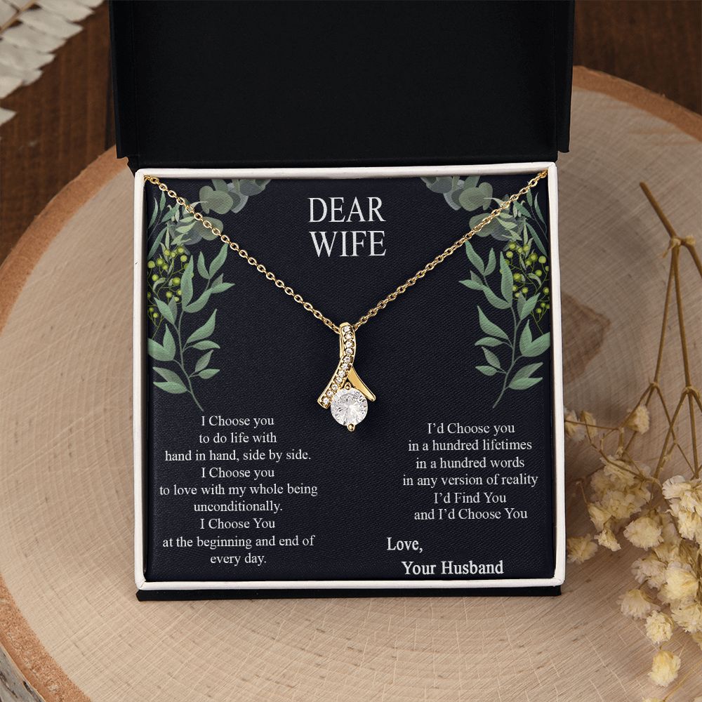 Birthday Gifts For Wife, Necklace Gifts For Wife From Husband, To My Wife Jewelry For Women , To My Wife Necklace  from Husband Wedding Anniversary Present For Wife, Beautiful Wife Jewelry Christmas12 Alluring Beauty Necklace