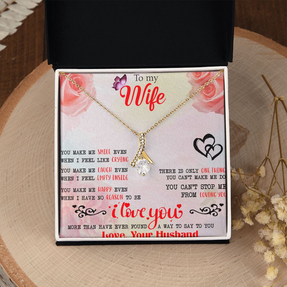 To My Wife Necklace, Wedding Anniversary Jewelry For Women, Necklace For Wife from Husband, Gift For Wife Birthday Gifts From Husband Necklace, Jewelry With Message Card In A Gift Box3 Alluring Beauty Necklace