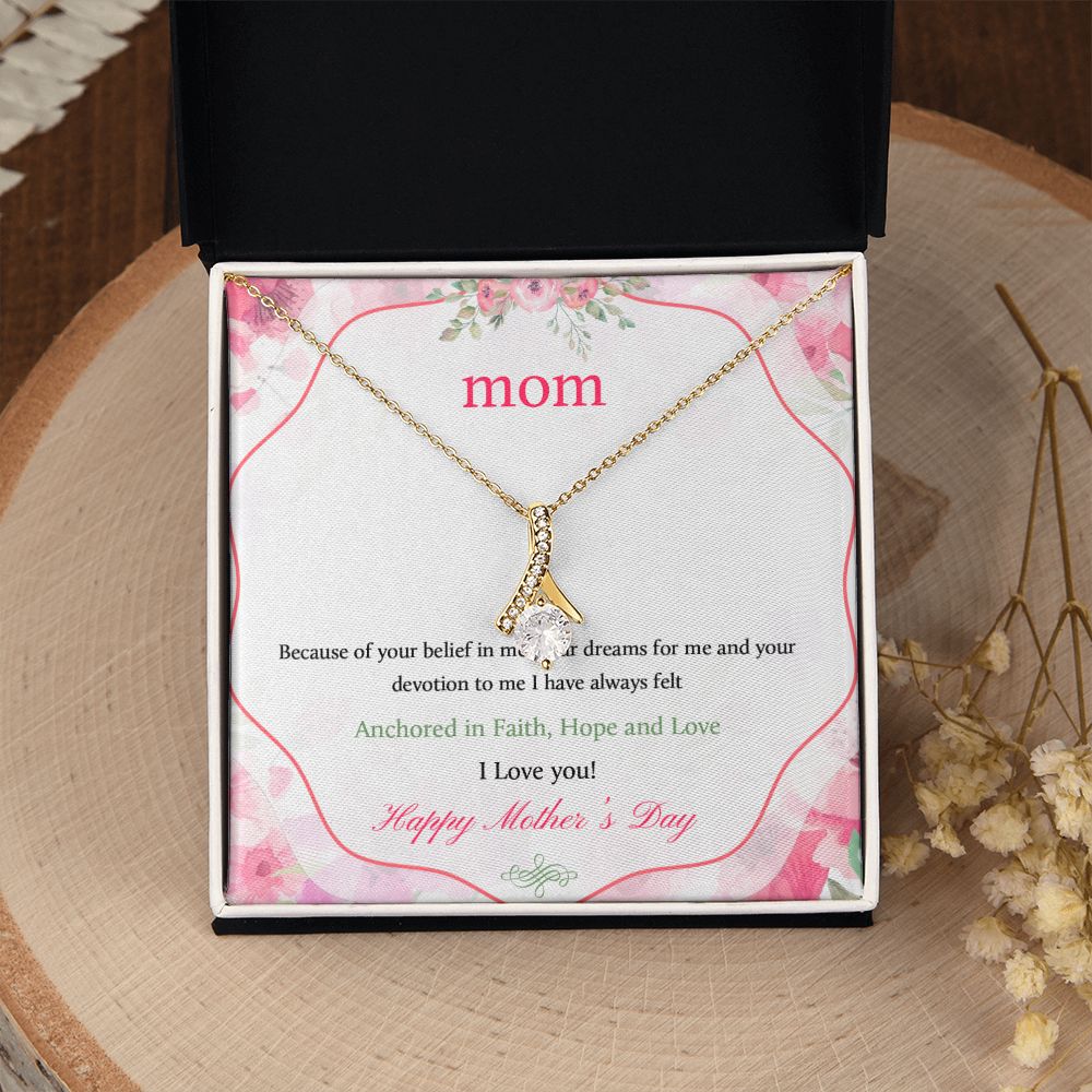 Mom Necklace Gifts for Mom from Daughter to Mom Gifts for Mothers Day from Daughter, To My Mom Necklace from Daughter to Mom Birthday Gifts Necklace with Message Card and Gift Box12 Alluring Beauty Necklace