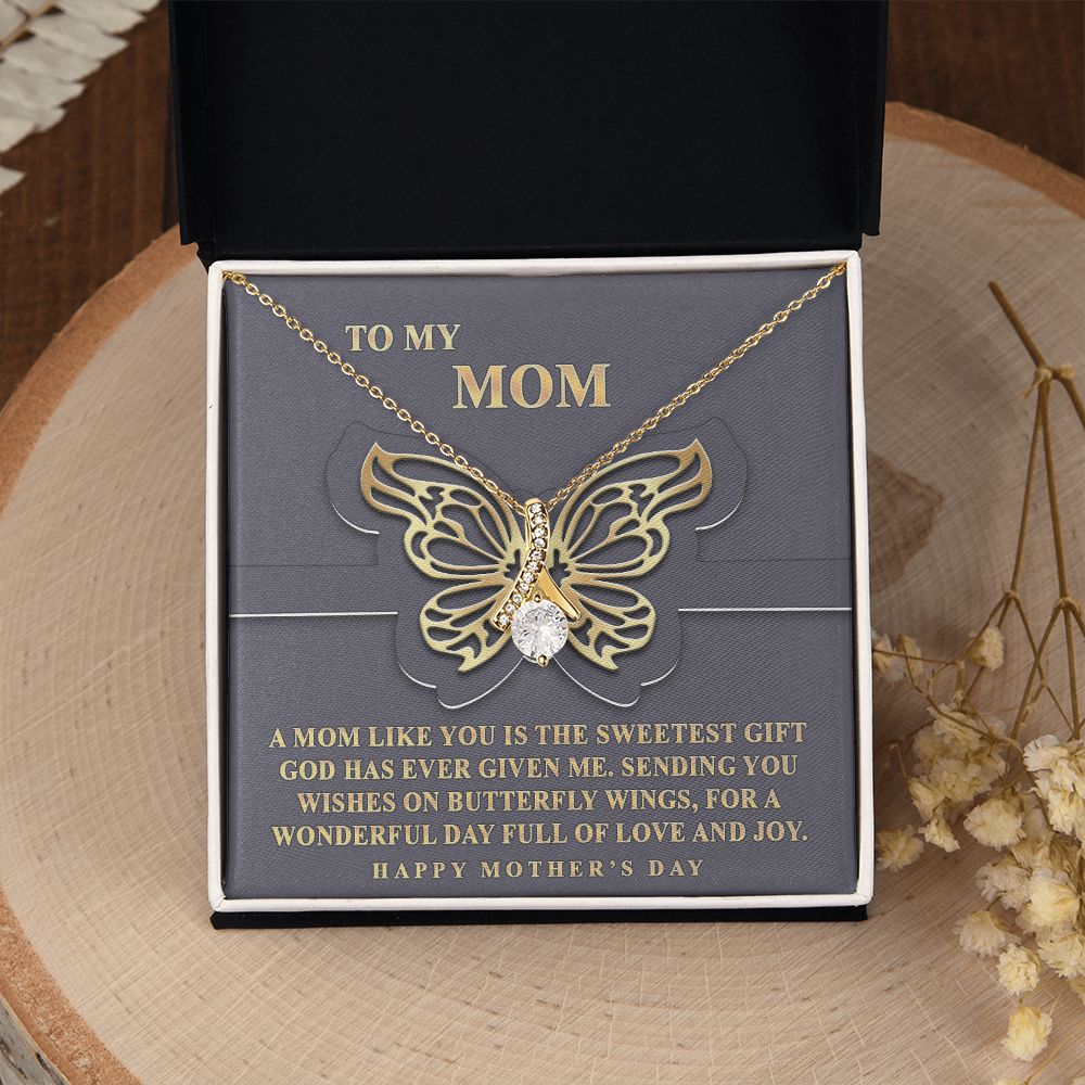 To My Mom Necklace, Gift For Mom, Mother's Day Gift from Daughter, Mom Jewelry Gift for Mothers Day, Birthday Gift for Mother, Moms Gift from Daughter Son, Necklace for Mom Mother 12 Alluring Beauty Necklace