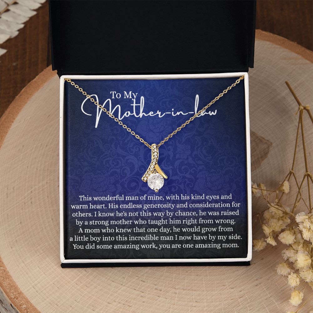 To My Mother in Law Necklace, Mother in Law Gift, Gift for Mother in Law Necklace Jewelry Gift to My Mother-in-law on Wedding Day Mother's day gift for Mother in Law Birthday gift Alluring Beauty Necklace