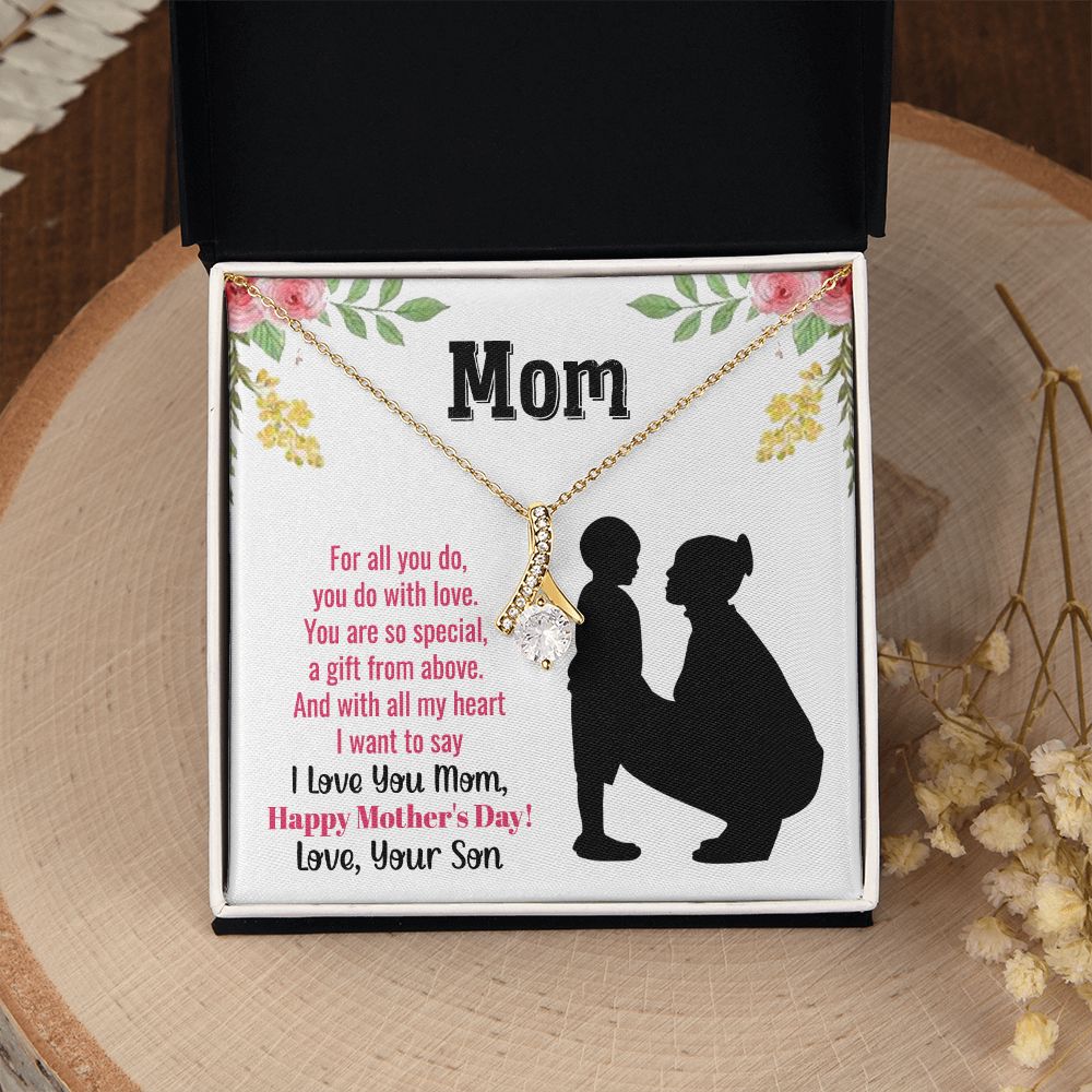 To My Mom Necklace, Gift For Mom, Mother's Day Gift from Daughter, Mom Jewelry Gift for Mothers Day, Birthday Gift for Mother, Moms Gift from Daughter Son, Necklace for Mom Mother22 Alluring Beauty Necklace