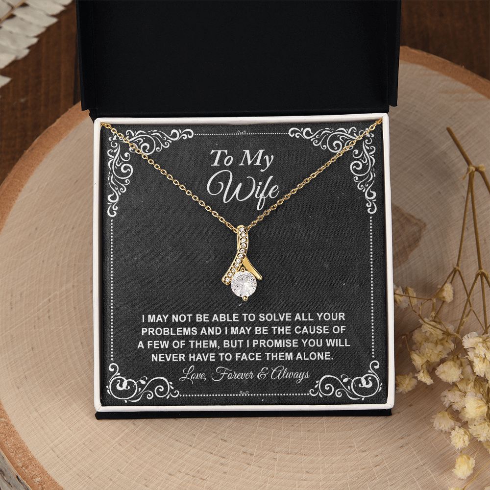 To My Wife Necklace, Gift For Wife From Husband, Anniversary Gift, Valentine's Alluring Beauty Necklace