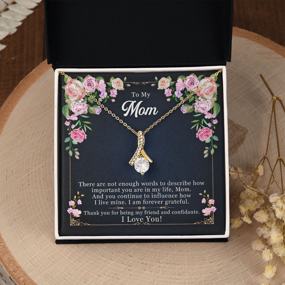 To My Mom Necklace Pendant Gift From Daughter Thank You For Being My Friend And Confidant With Message Card Gift For Mom Alluring Beauty Necklace