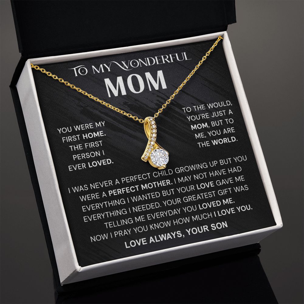 To My Wonderful Mom Necklace, Mom From Son Gift, Gift for Mother's Day From Son, Gift for Mom, Mother Gift from Son Necklace, Son to Mom Gifts, Mom gifts, Mothers Day Gift From Son Alluring Beauty Necklace