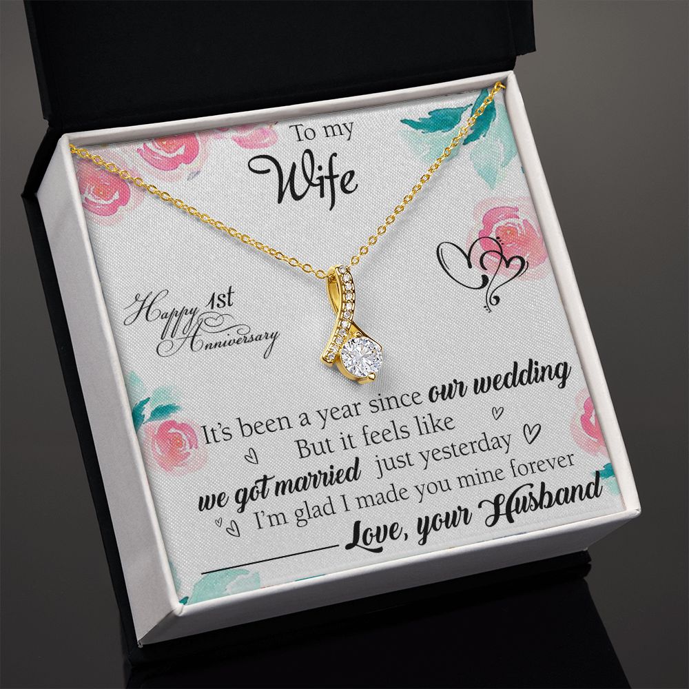 To My Wife Necklace, Wedding Anniversary Jewelry For Women, Necklace For Wife from Husband, Gift For Wife Birthday Gifts From Husband Necklace, Jewelry With Message Card In A Gift Box2 Alluring Beauty Necklace