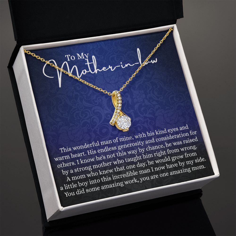 To My Mother in Law Necklace, Mother in Law Gift, Gift for Mother in Law Necklace Jewelry Gift to My Mother-in-law on Wedding Day Mother's day gift for Mother in Law Birthday gift Alluring Beauty Necklace