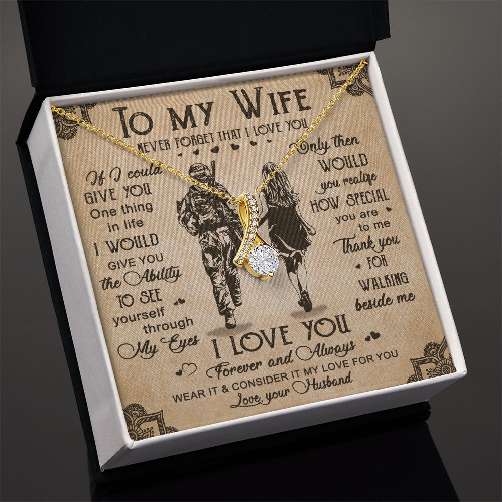 Birthday Gifts For Wife, Necklace Gifts For Wife From Husband, To My Wife Jewelry For Women , To My Wife Necklace  from Husband Wedding Anniversary Present For Wife, Beautiful Wife Jewelry Christmas20 Alluring Beauty Necklace