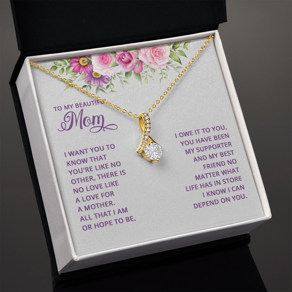 Mom Necklace Gifts for Mom from Daughter to Mom Gifts for Mothers Day from Daughter, To My Mom Necklace from Daughter to Mom Birthday Gifts Necklace with Message Card and Gift Box17 Alluring Beauty Necklace