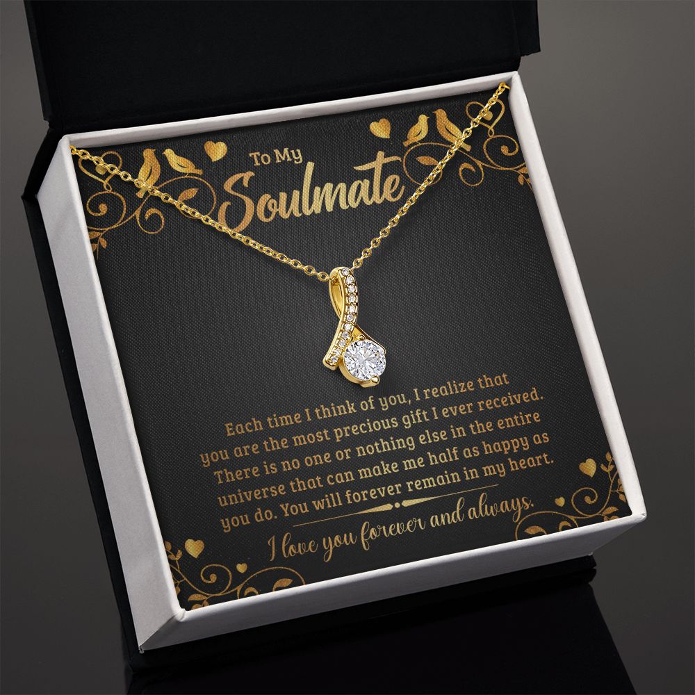 To My Soulmate Necklace for Women Birthday Christmas Jewelry Gifts For My Wife with Message Card Box Personalized Gift Present Pendant for Future Wife Soulmate Girlfriend Love 19 Alluring Beauty Necklace