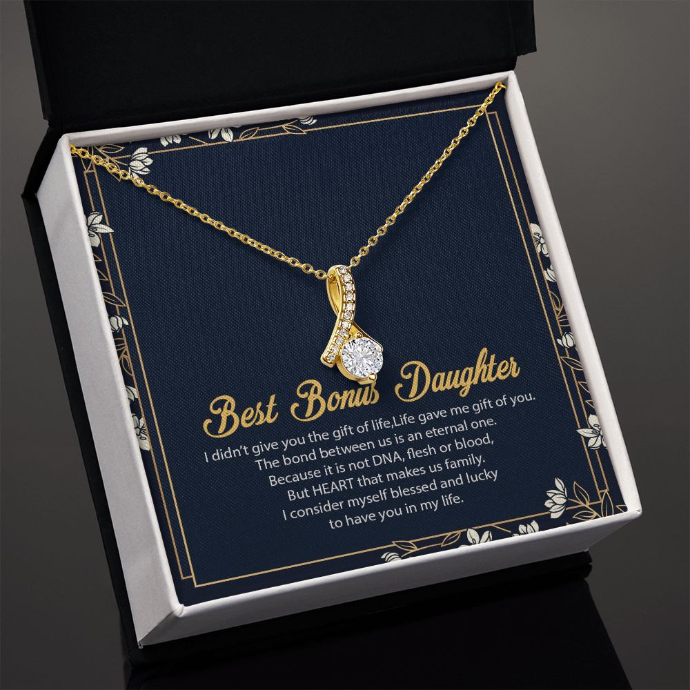 Bonus Daughter Gifts From Stepdad, Step Daughter Gifts From Stepmom, Stepdaughter Gifts From Stepdad, Father Stepdaughter Necklace, To My Bonus Daughter Necklaces, Christmas Gifts For Bonus8 Alluring Beauty Necklace