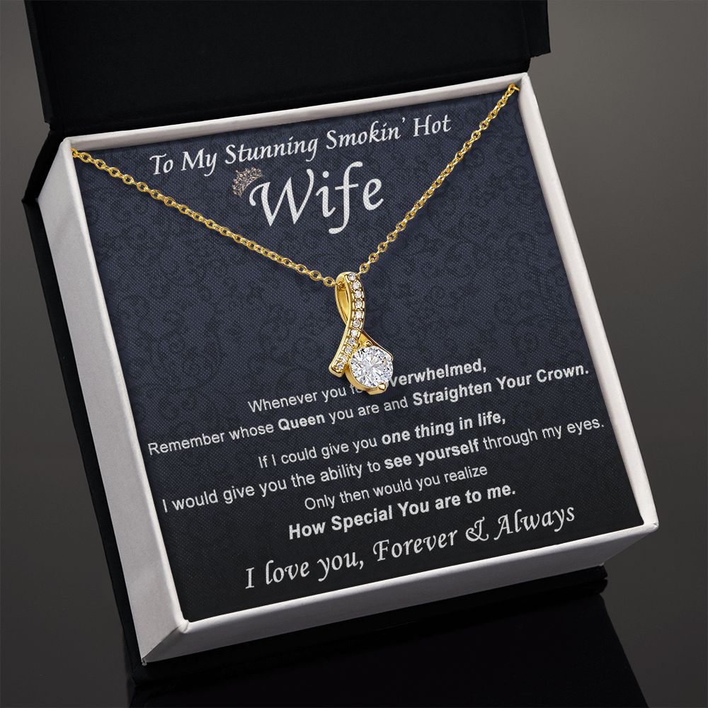 To My Wife Necklace from Husband, Personalized Necklace for Women, Luxury Necklace for Wife from Man Men, Wedding Anniversary Present For Wife, Beautiful Wife Jewelry Christmas Birthday Gift For Wife21 Alluring Beauty Necklace