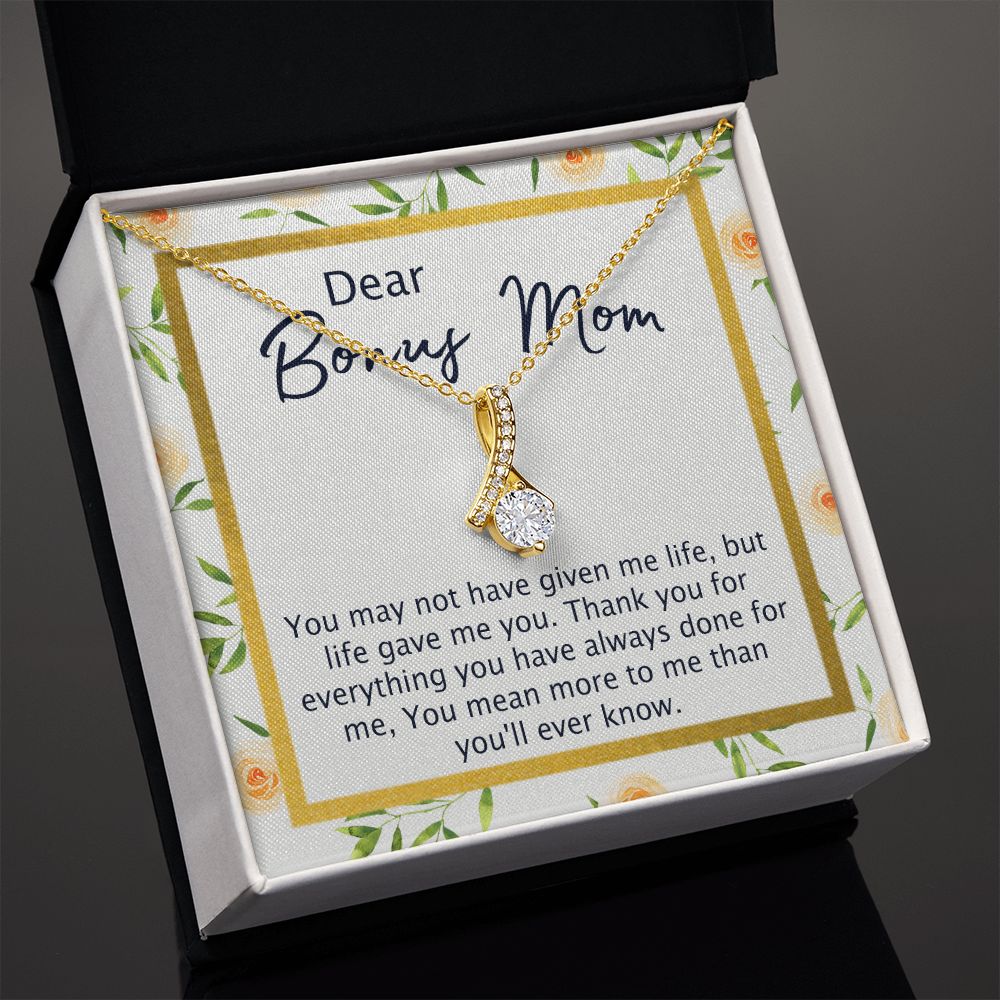 Bonus Mom Gifts, To My Bonus Mom Necklace, Bonus Mom Jewelry, Necklace for Bonus Mom, Step Daughter To Stepmother Necklace, Step Mom Necklace for Women Step Mom Mothers Day Jewelry Alluring Beauty Necklace