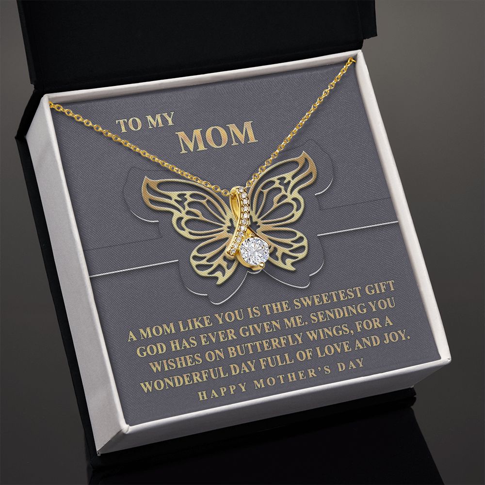 To My Mom Necklace, Gift For Mom, Mother's Day Gift from Daughter, Mom Jewelry Gift for Mothers Day, Birthday Gift for Mother, Moms Gift from Daughter Son, Necklace for Mom Mother 12 Alluring Beauty Necklace