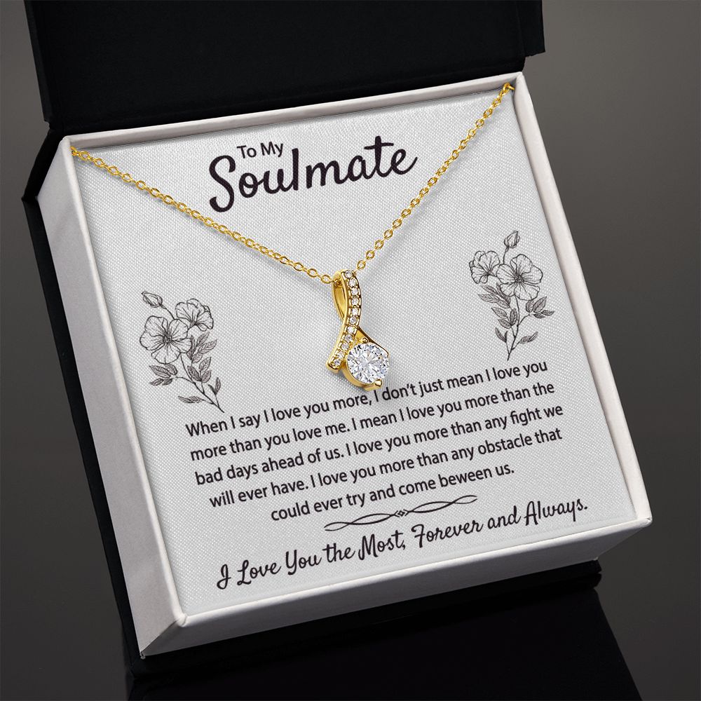 To My Soulmate Necklace for Women Birthday Christmas Jewelry Gifts For My Wife with Message Card Box Personalized Gift Present Pendant for Future Wife Soulmate Girlfriend Love 9 Alluring Beauty Necklace
