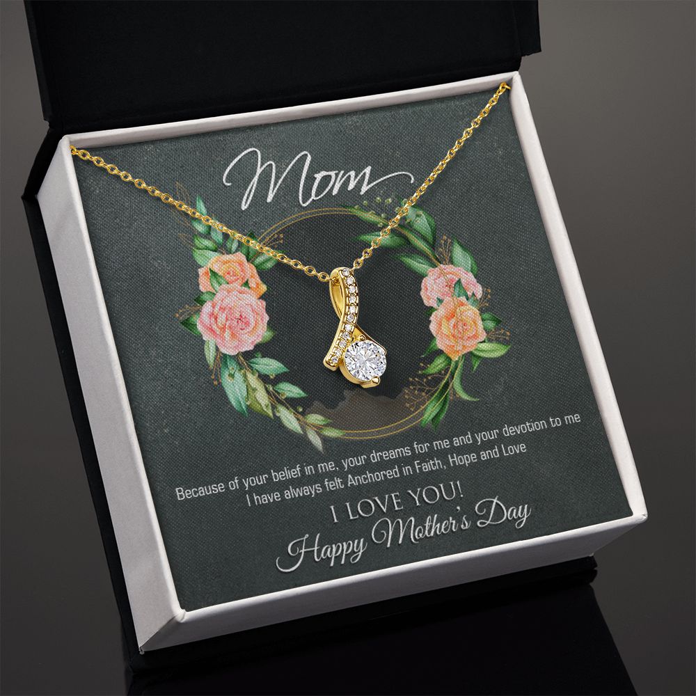 To My Mom Flower Necklace Pendant Gift From Daughter Your Belief In Me With Message Card Gift For Mom Alluring Beauty Necklace