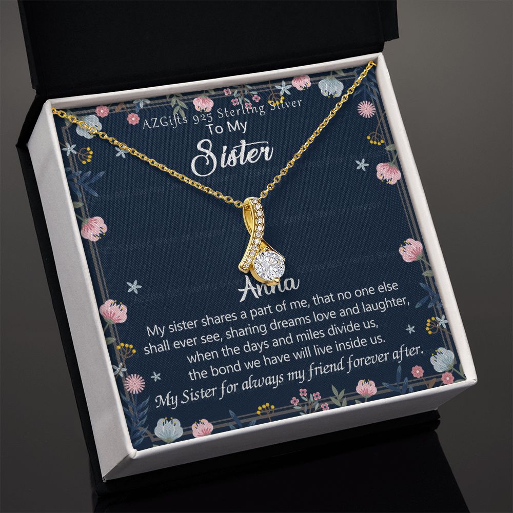 To My Sister Necklace, Pendant Inspirational Jewelry for Women Teen Girl, Keepsake Family and Friendship Gifts, Gift for Sisters, Necklace for Sisters, Sisters Jewelry 301 Alluring Beauty Necklace