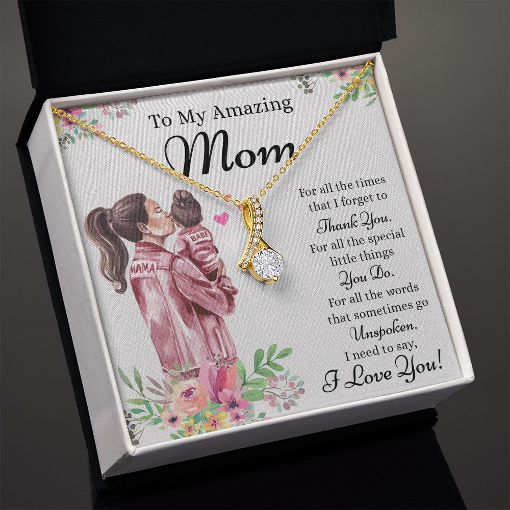 Mom Necklace Gifts for Mom from Daughter to Mom Gifts for Mothers Day from Daughter, To My Mom Necklace from Daughter to Mom Birthday Gifts Necklace with Message Card and Gift Box2240 Alluring Beauty Necklace
