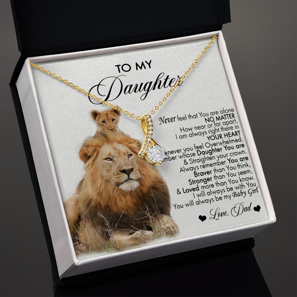 To My Daughter Necklace, Daughter Gift From Lion Dad, Birthday Gift for Daughter