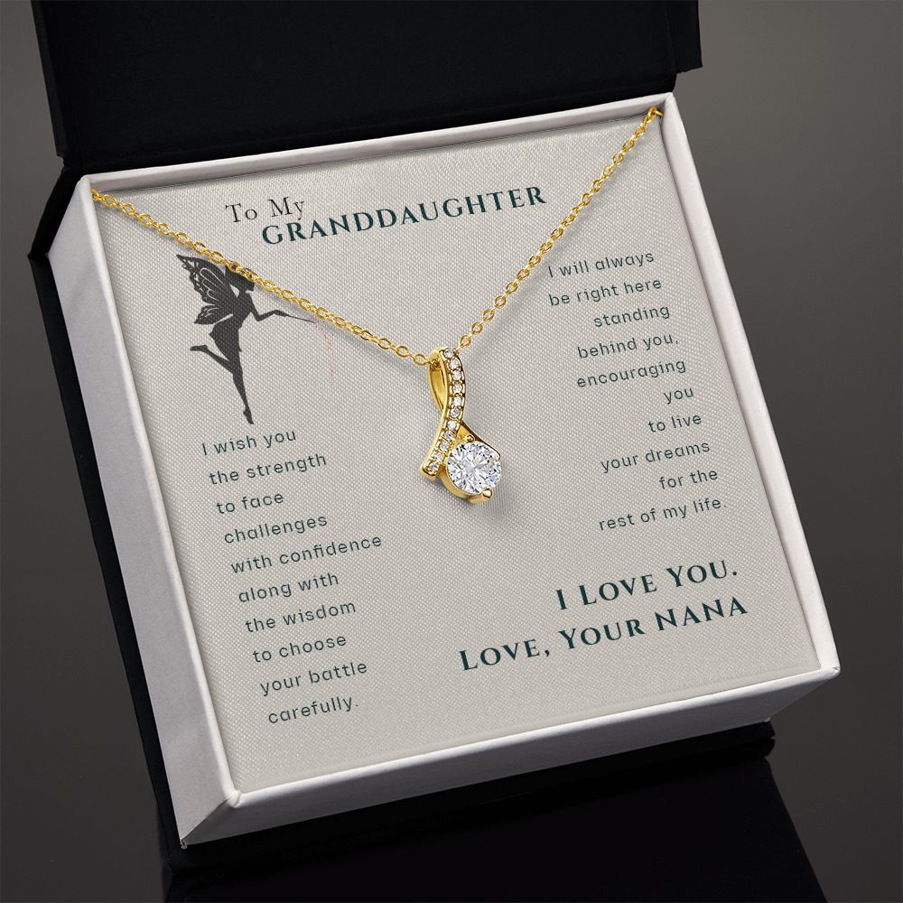 To My Granddaughter Dragonfly Necklace, Gift for Granddaughter From Nana Alluring Beauty Necklace
