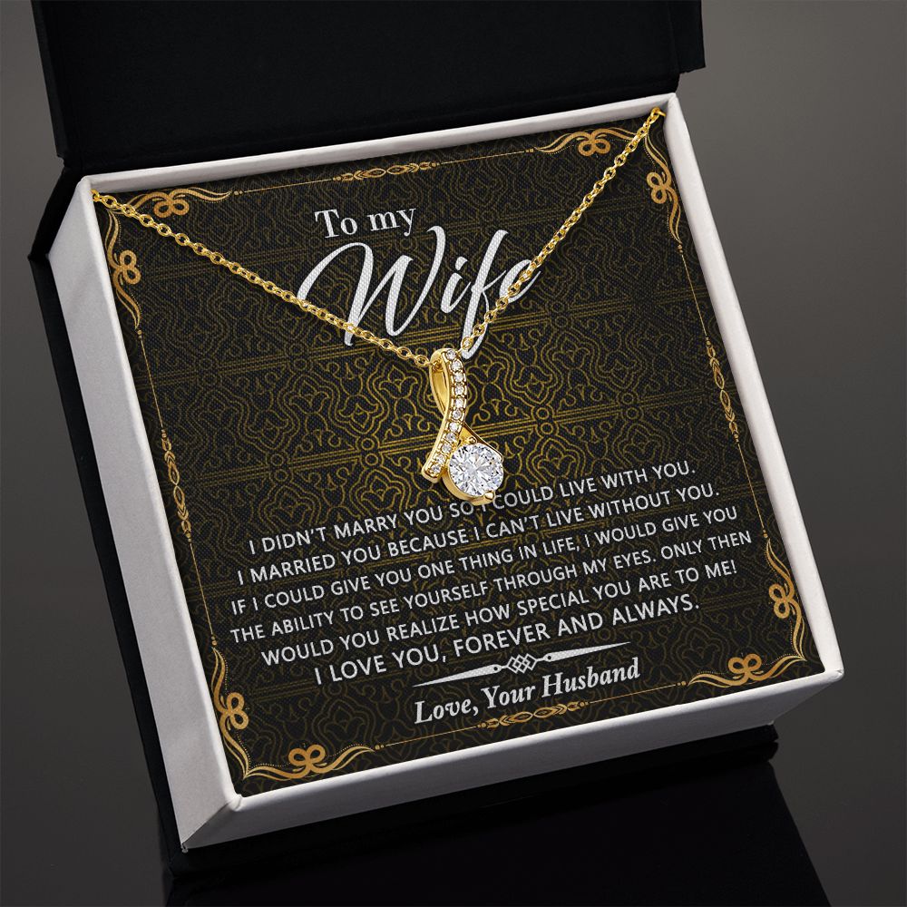 Birthday Gifts For Wife, Necklace Gifts For Wife From Husband, To My Wife Jewelry For Women , To My Wife Necklace  from Husband Wedding Anniversary Present For Wife, Beautiful Wife Jewelry Christmas25 Alluring Beauty Necklace