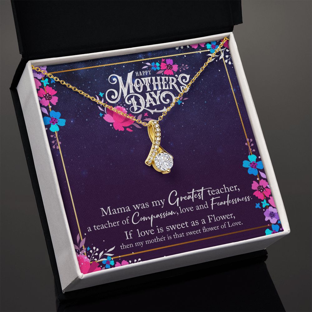 To My Mom Mother Necklace Pendant Gìt From Daughter Or Son Happy Mothers Day Mama Was My Greatest Teacher With Message Card Gift For Mom Alluring Beauty Necklace