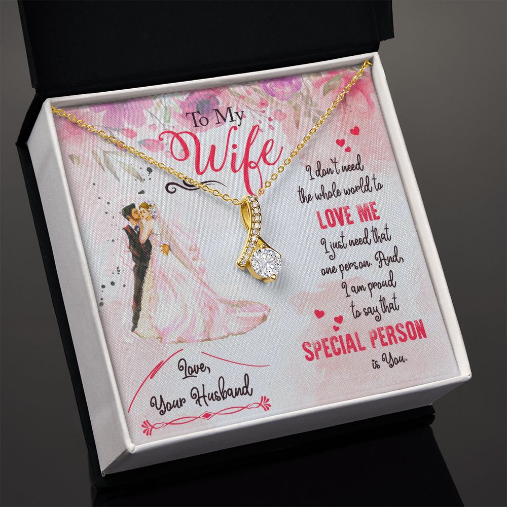 To My Wife Necklace from Husband, Personalized Necklace for Women, Luxury Necklace for Wife from Man Men, Wedding Anniversary Present For Wife, Beautiful Wife Jewelry Christmas Birthday Gift For Wife17 Alluring Beauty Necklace