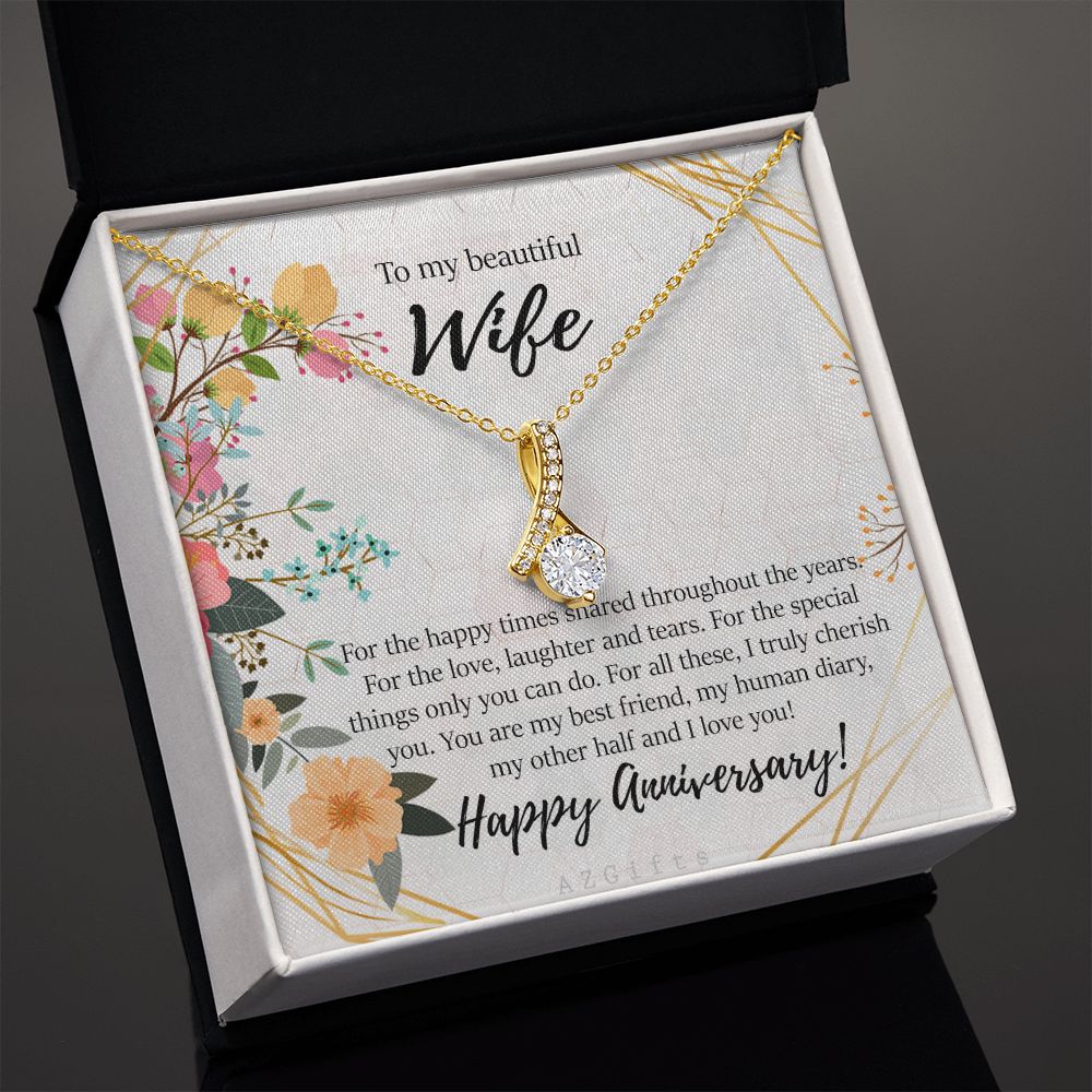 To My Wife Necklace from Husband, Personalized Necklace for Women, Luxury Necklace for Wife from Man Men, Wedding Anniversary Present For Wife, Beautiful Wife Jewelry Christmas Birthday Gifts For Wife8 Alluring Beauty Necklace