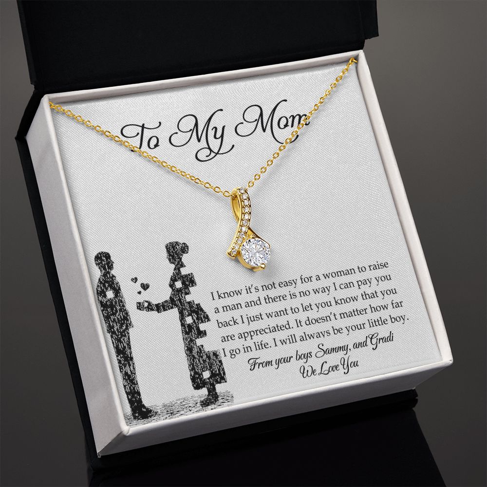 To My Mom Necklace, Gift For Mom, Mother's Day Gift from Son, Mom Jewelry Gift for Mothers Day, Birthday Gift for Mother, Moms Gift from Daughter Son, Necklace for Mom Mother Alluring Beauty Necklace