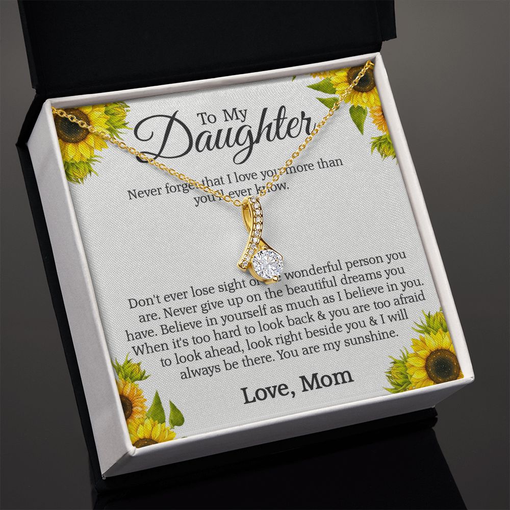 Mother Daughter Gift Ideas, To My Daughter Gift Necklace from Mom, Jewelry Pendant Present for Daughter, Birthday Christmas Gift Graduation Gifts for Daughters, Mother and Daughter Necklace 2132 Alluring Beauty Necklace
