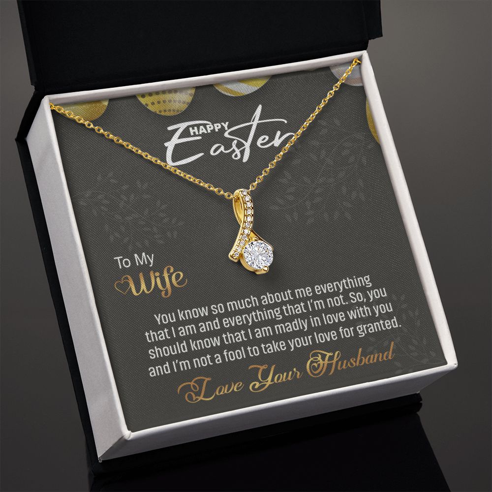 To my Wife Love Knot Necklace, Easter Gift for Wife Necklace, Easter Necklace Alluring Beauty Necklace