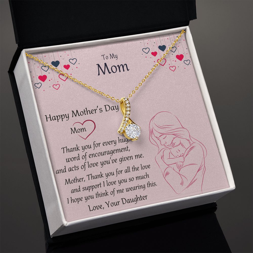 Mom Necklace Gifts for Mom from Daughter to Mom Gifts for Mothers Day from Daughter, To My Mom Necklace from Daughter to Mom Birthday Gifts Necklace with Message Card and Gift Box10 Alluring Beauty Necklace