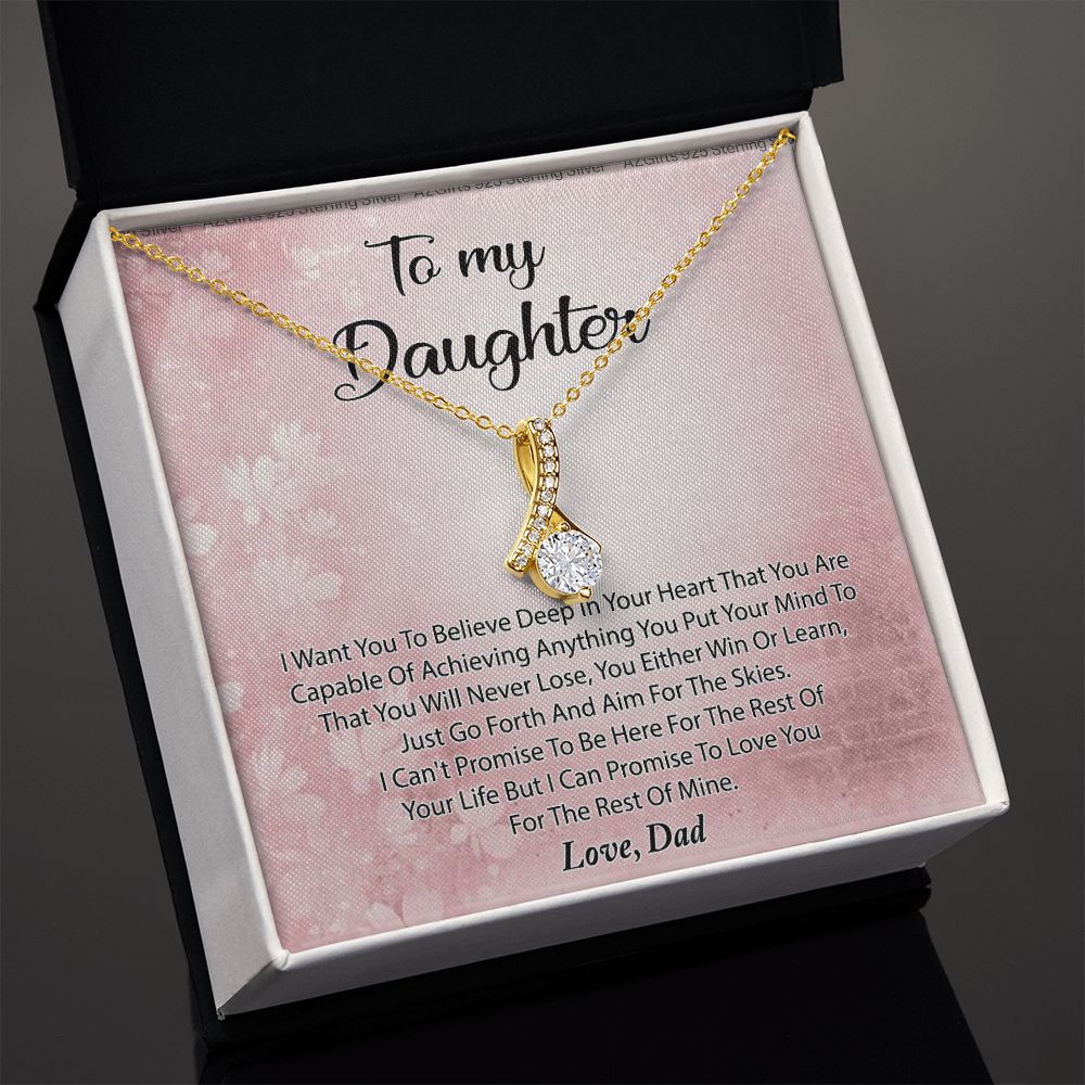 To My Daughter Necklace Gift From Mom I Love You Forever and Always Hearts Necklace For Daughter Present for Birthday Anniversary Christmas Valentine's Day Alluring Beauty Necklace