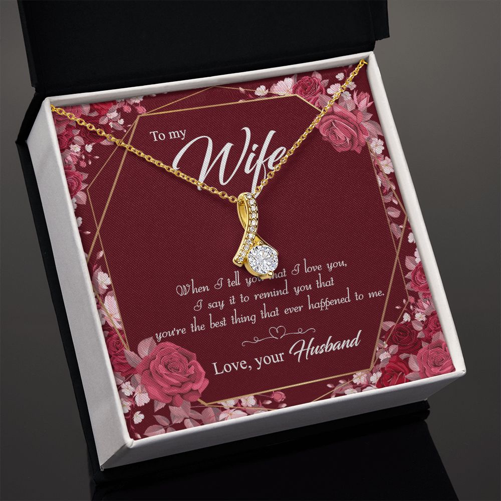 To My Wife Necklace Pendant Gift From Husbnd Habby Birthday Jewelry with Message Card and Gift Box. Wife Necklace Gift for Wife from Husband Valentine's Day Gift For Wife Future Wife Alluring Beauty Necklace
