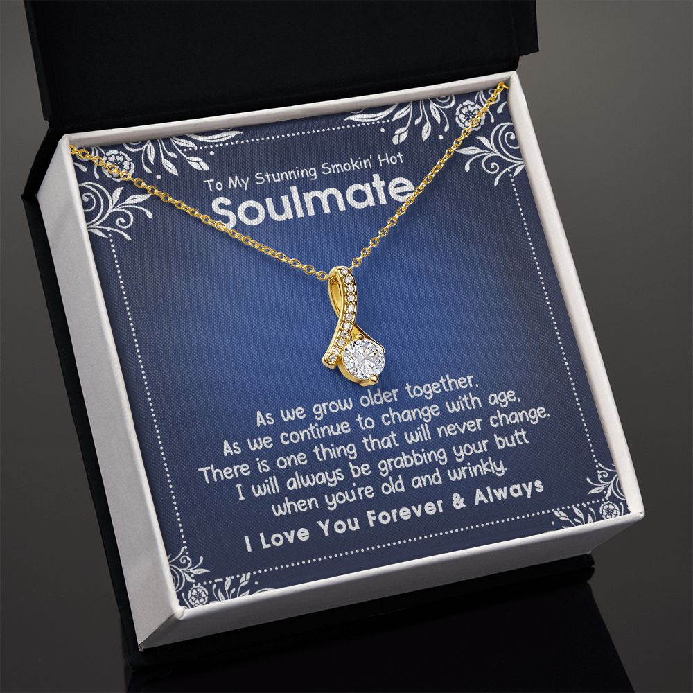 To My Smokin Hot Soulmate Necklace - Wife Gifts From Husband To My Wife Necklace, Gift for Her Romantic, Girlfriend Gifts Necklace for Wife from Men Includes Message Card and Gift Box 5 Alluring Beauty Necklace