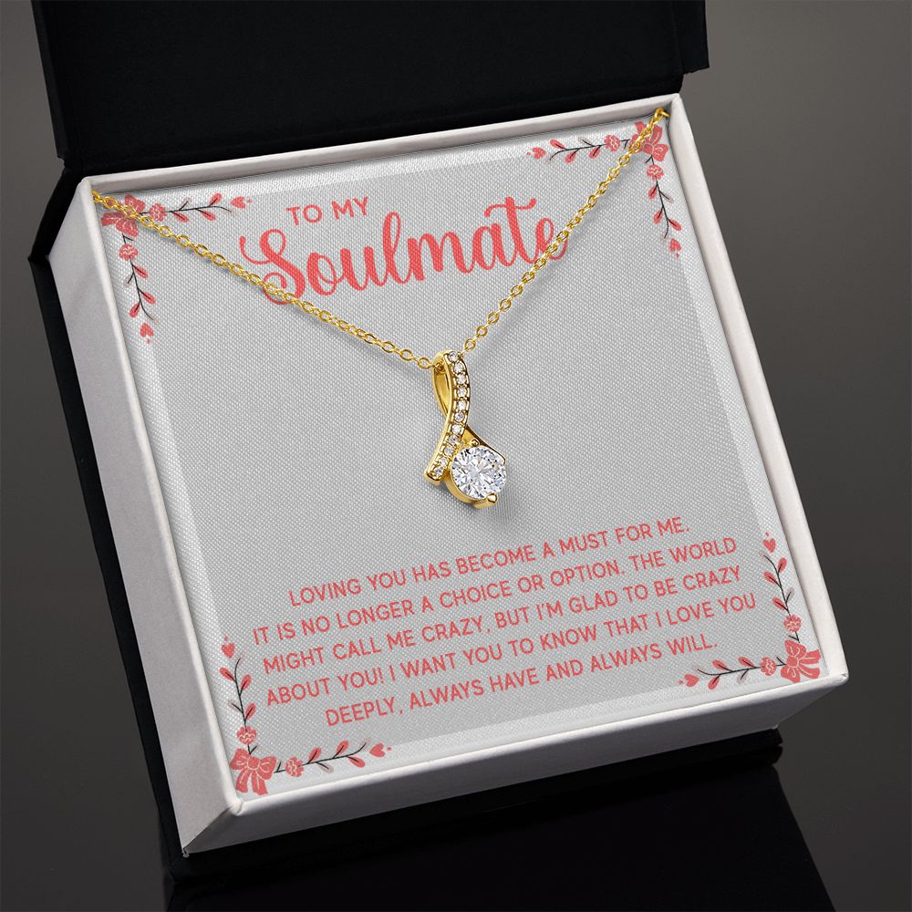 To My Soulmate Necklace for Women Birthday Christmas Jewelry Gifts For My Wife with Message Card Box Personalized Gift Present Pendant for Future Wife Soulmate Girlfriend Love 14 Alluring Beauty Necklace