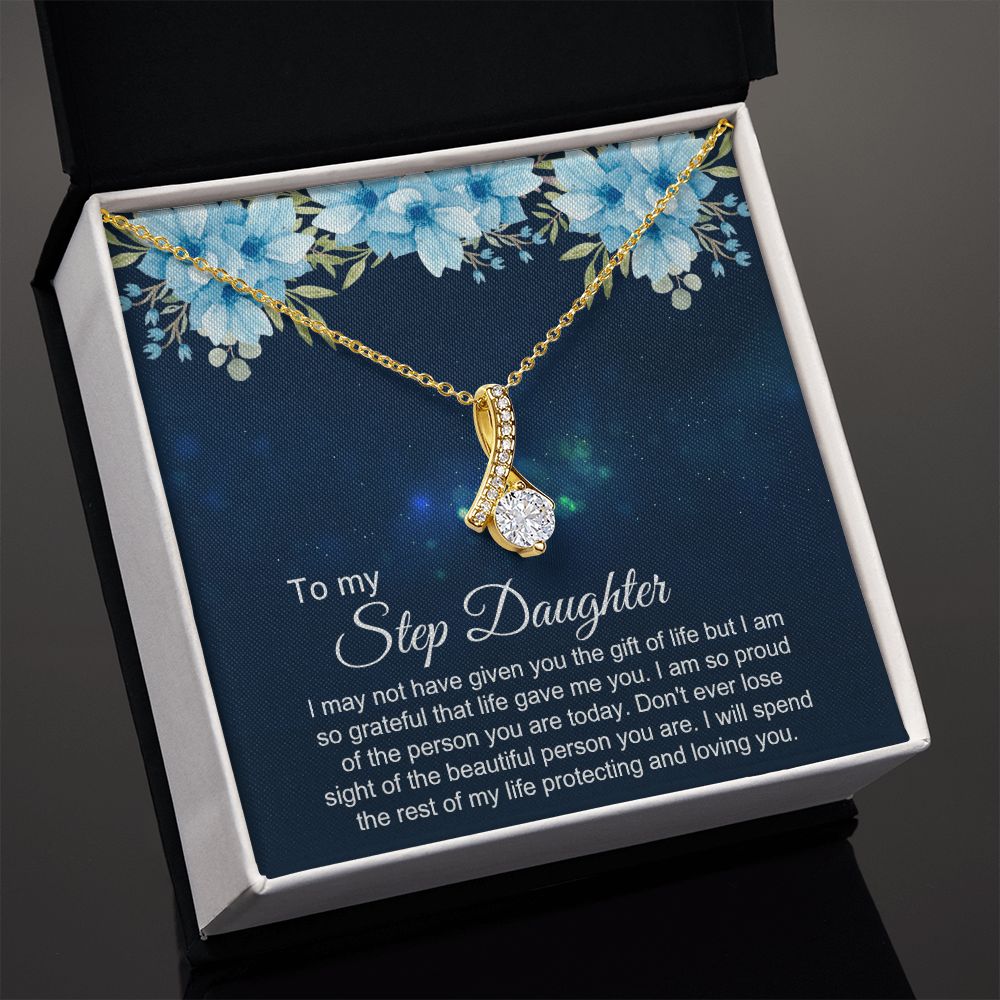 Bonus Daughter Gifts From Stepdad, Step Daughter Gifts From Stepmom, Stepdaughter Gifts From Stepdad, Father Stepdaughter Necklace, To My Bonus Daughter Necklaces, Christmas Gifts For Bonus3 Alluring Beauty Necklace