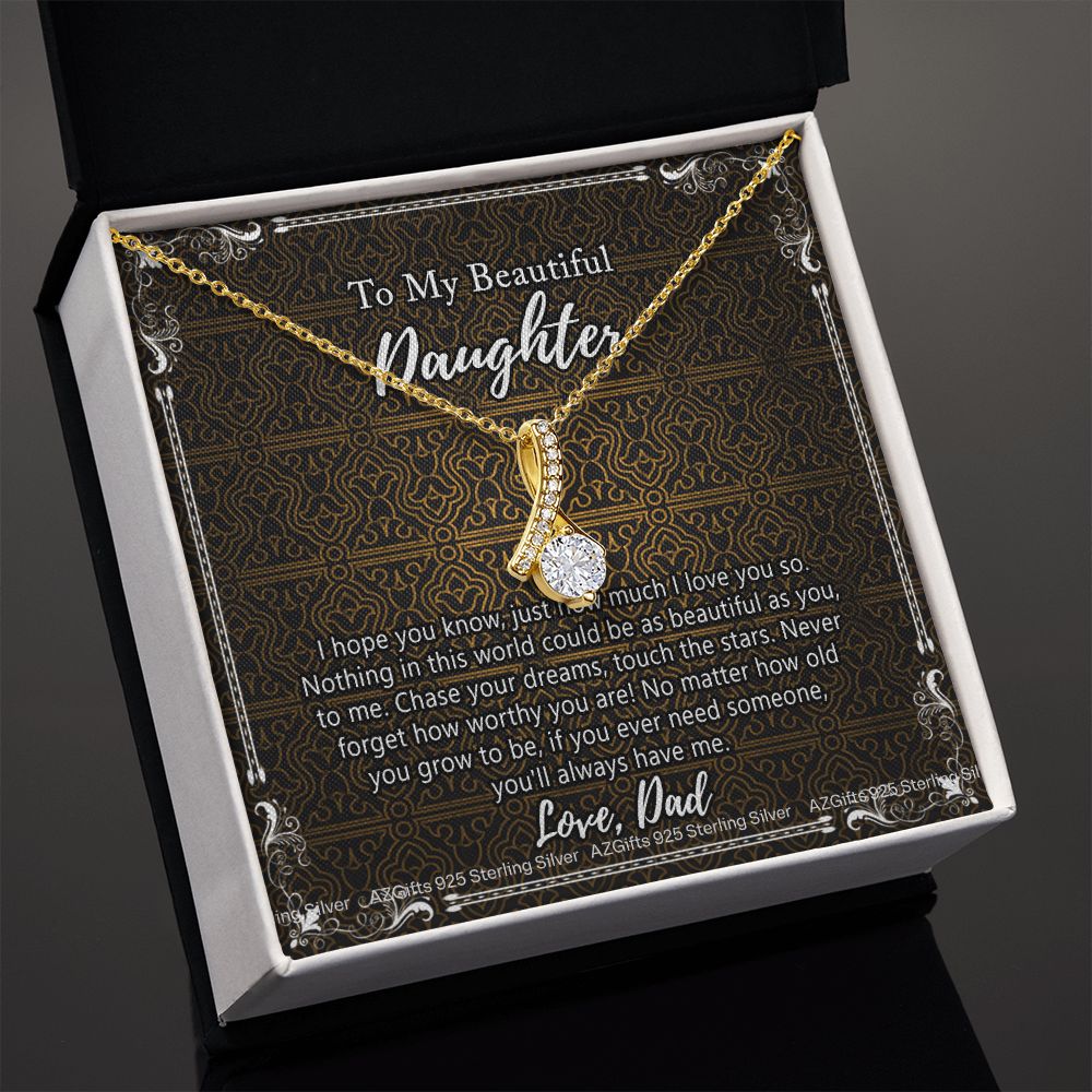 Daughter Gift From Dad Father To My Daughter Necklace for Daughter Jewelry Necklace Meaningful Jewelry Personalized Jewelry Gifts For Women Girls Her Alluring Beauty Necklace