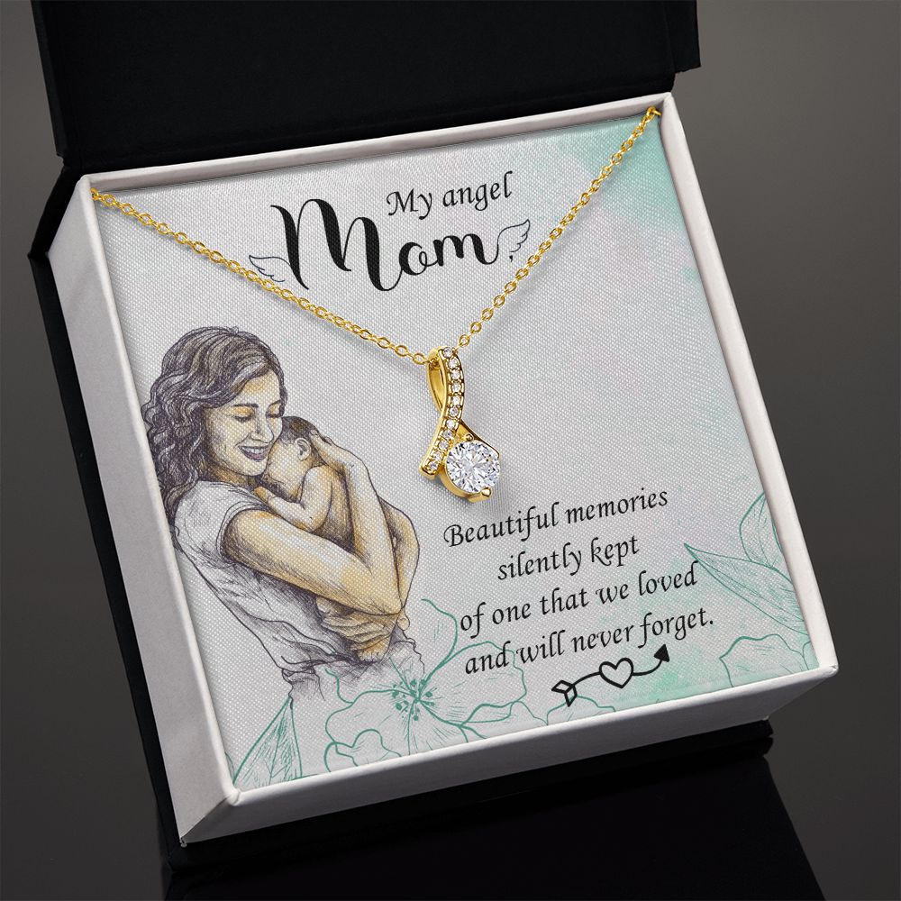 To My Mom Mother My Angel Necklace Pendant Gift From Daughter Beautiful Memories With Message Card Gift For Mom Alluring Beauty Necklace
