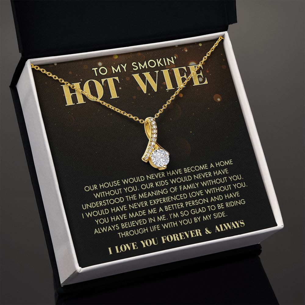To My Wife Necklace from Husband, Personalized Necklace for Women, Luxury Necklace for Wife from Man Men, Wedding Anniversary Present For Wife, Beautiful Wife Jewelry Christmas Birthday Gift For Wife11 Alluring Beauty Necklace