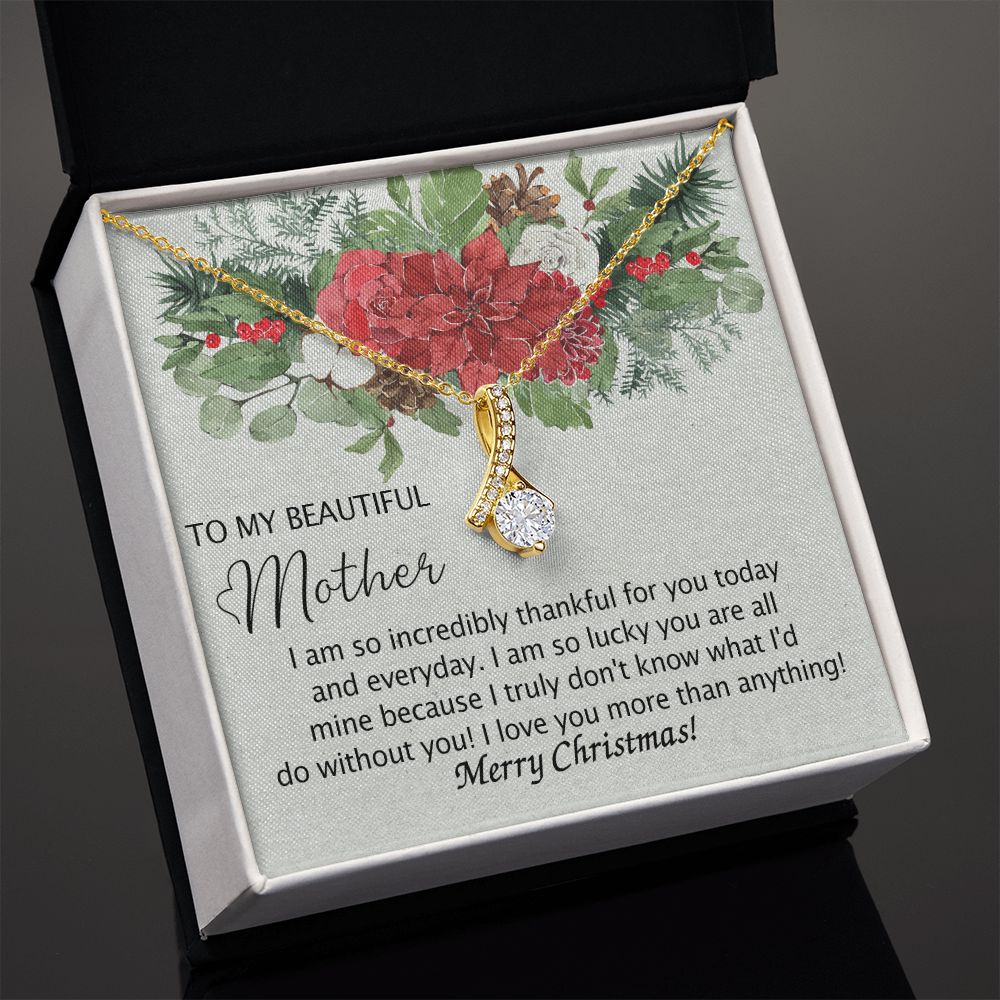 To My Mother Necklace from Daughter Pendant for Mom Christmas Pendant Inspirational Gift from Son to Mom Personalized Necklace Gift for Mother Fiance Christmas Present from Child 301 Alluring Beauty Necklace