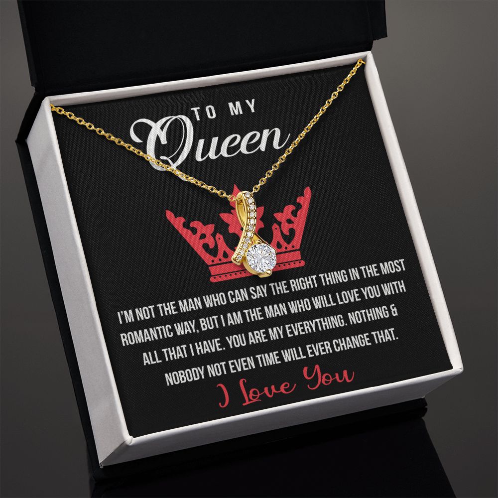 To My Queen Love Knot Necklace, Gift For Wife Girlfriend Soulmate Future Wife Alluring Beauty Necklace