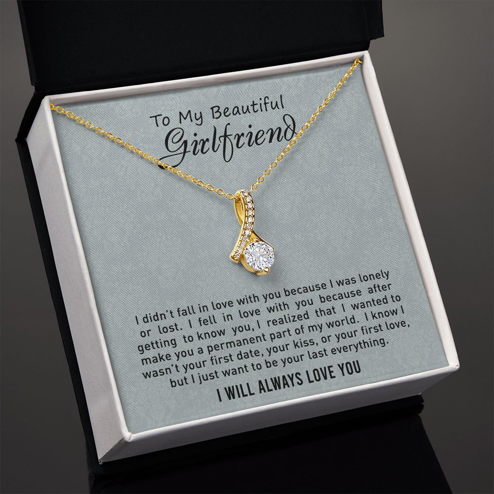 To My Girlfriend Necklace from Boyfriend, Personalized Necklace for Women, Luxury Necklace for Girlfriend, Wedding Anniversary Present For Her, Girlfriend Gift Jewelry Christmas Birthday Gift2 Alluring Beauty Necklace