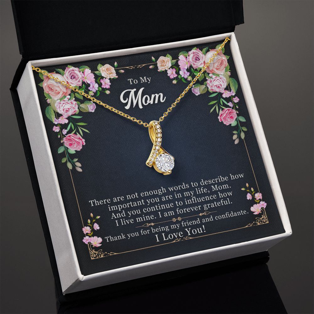 To My Mom Necklace Pendant Gift From Daughter Thank You For Being My Friend And Confidant With Message Card Gift For Mom Alluring Beauty Necklace