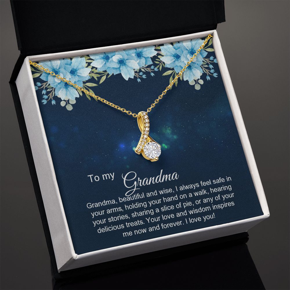 To My Grandma Necklace, Gift for Grandmother Necklace, Mothers Day Gift For Grandma Nana, Grandma Jewelry From Grandchildren GrandKids , Jewelry Box Gift For Grandma Grandmother2 Alluring Beauty Necklace