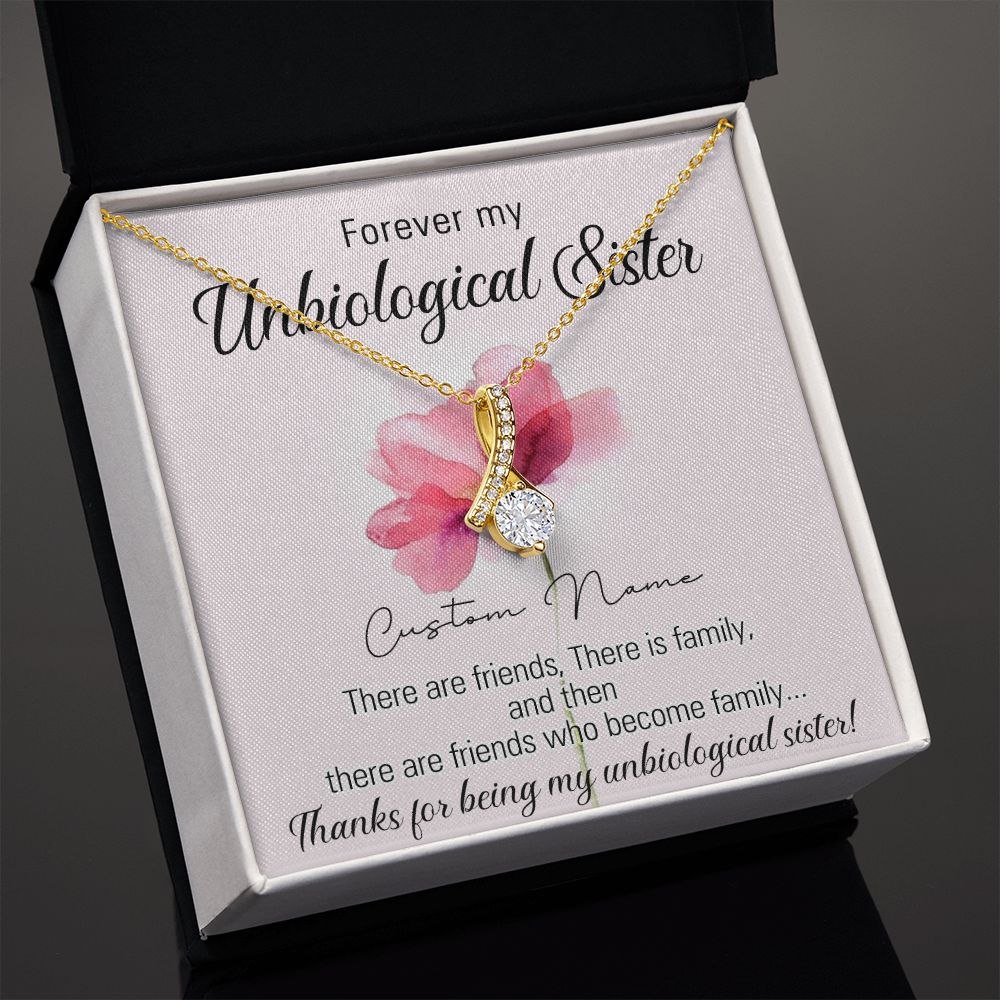 To My Unbiological Sister Necklace for Soul Sister Gift for Big Little Sorority Sister in Law Necklace for Sister Gift Tribe Jewelry Birthday Gift Idea for Best Friend 301 Alluring Beauty Necklace