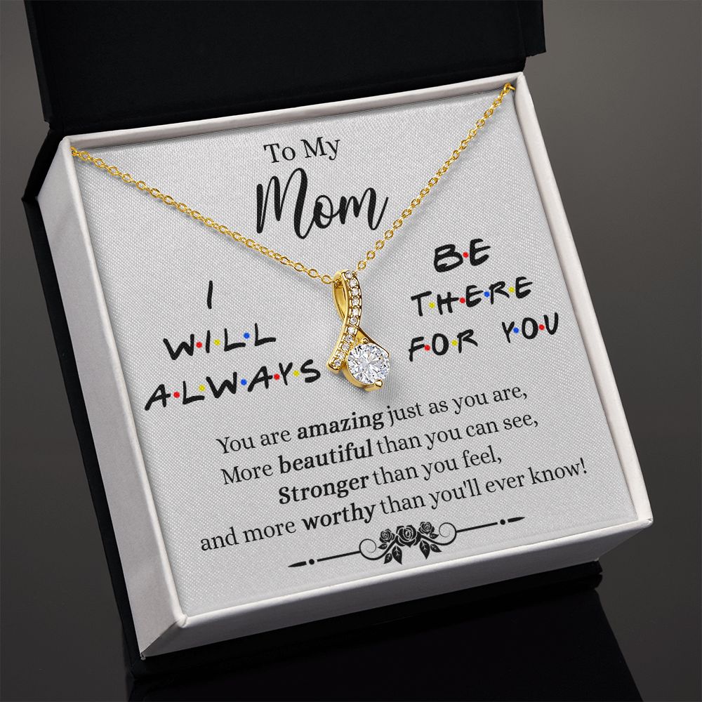 Mother Daughter Necklace Gifts For Mom Birthday Christmas Mothers Day Present To My Mom Jewelry Pendant Message Card Gift Box Alluring Beauty Necklace