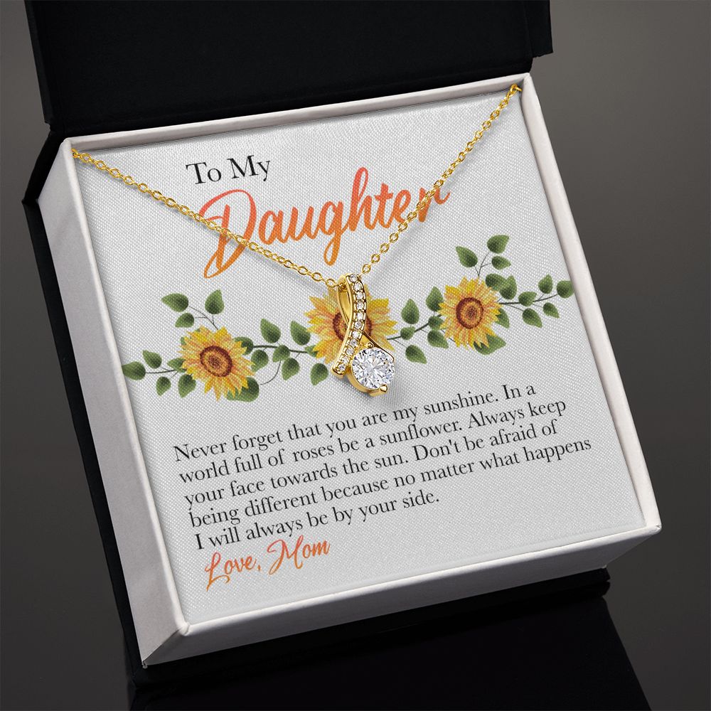 Jewelry Pendant Present for Daughter, To My Daughter Gift Necklace from Mom, Mother Daughter Gift Ideas, Birthday Christmas Gift Graduation Gifts for Daughters, Mother and Daughter Necklace 12 Alluring Beauty Necklace