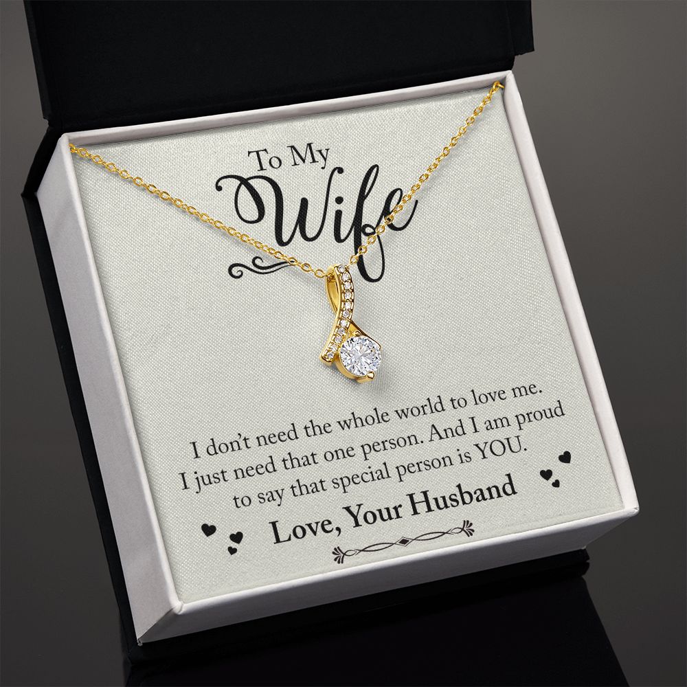 To My Wife Necklace from Husband, Personalized Necklace for Women, Luxury Necklace for Wife from Man Men, Wedding Anniversary Present For Wife, Beautiful Wife Jewelry Christmas Birthday Gift For Wife24 Alluring Beauty Necklace